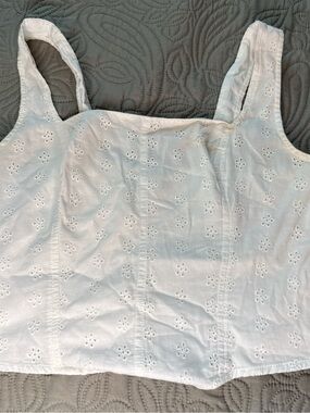Hollister White Eyelet Camisole Tank Top